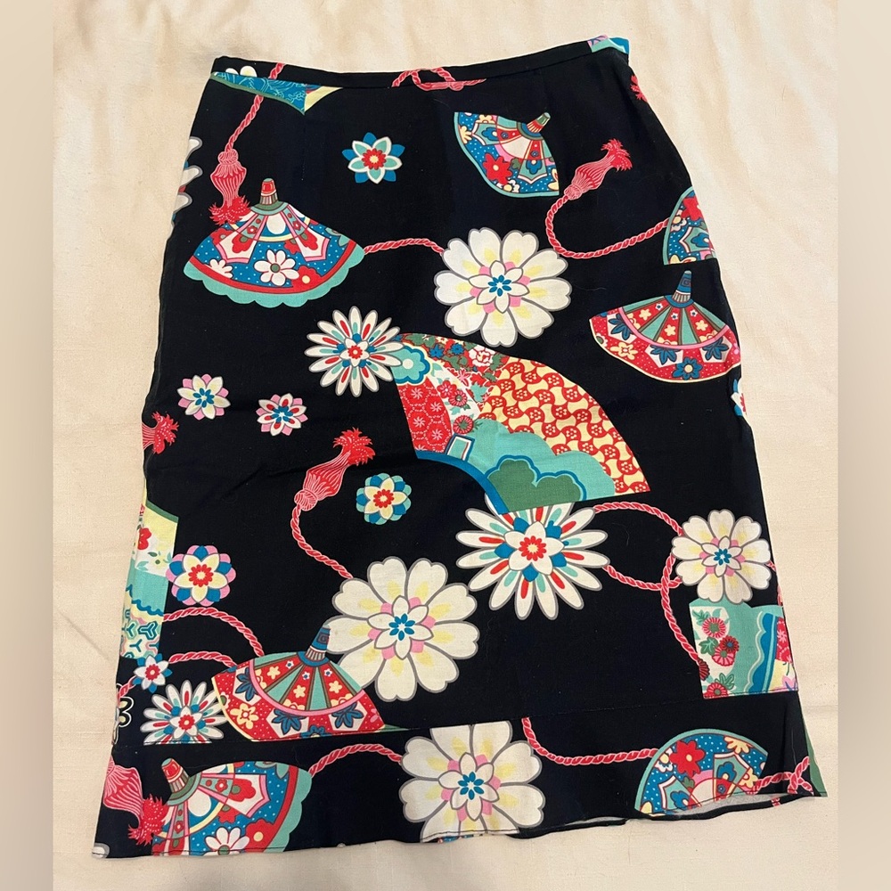 Floral Black Skirt